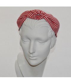 Red Gingham Check Blair Headband