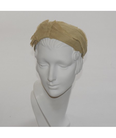 Linen Frayed Turban Headband