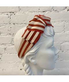 Cotton Stripe Frayed Turban Headband