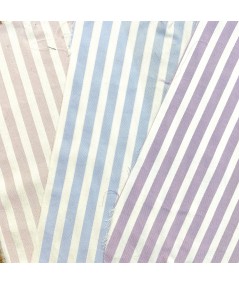 Pink/White - Blue/White - Lavender/White Cotton Stripe 