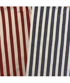 Beige/Burnt - Charcoal/Cream Cotton Stripe 