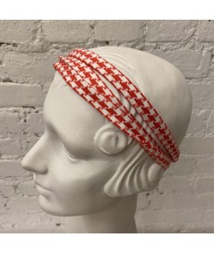 Red Cotton Print Long Tie Headband