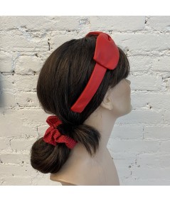Red Dotted Cotton Print Scrunchie