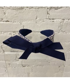 Floral Cotton Print Headband with Grosgrain Bow