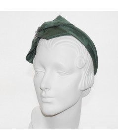 Hunter Grosgrain Texture with Detail Carolina Bow Headband