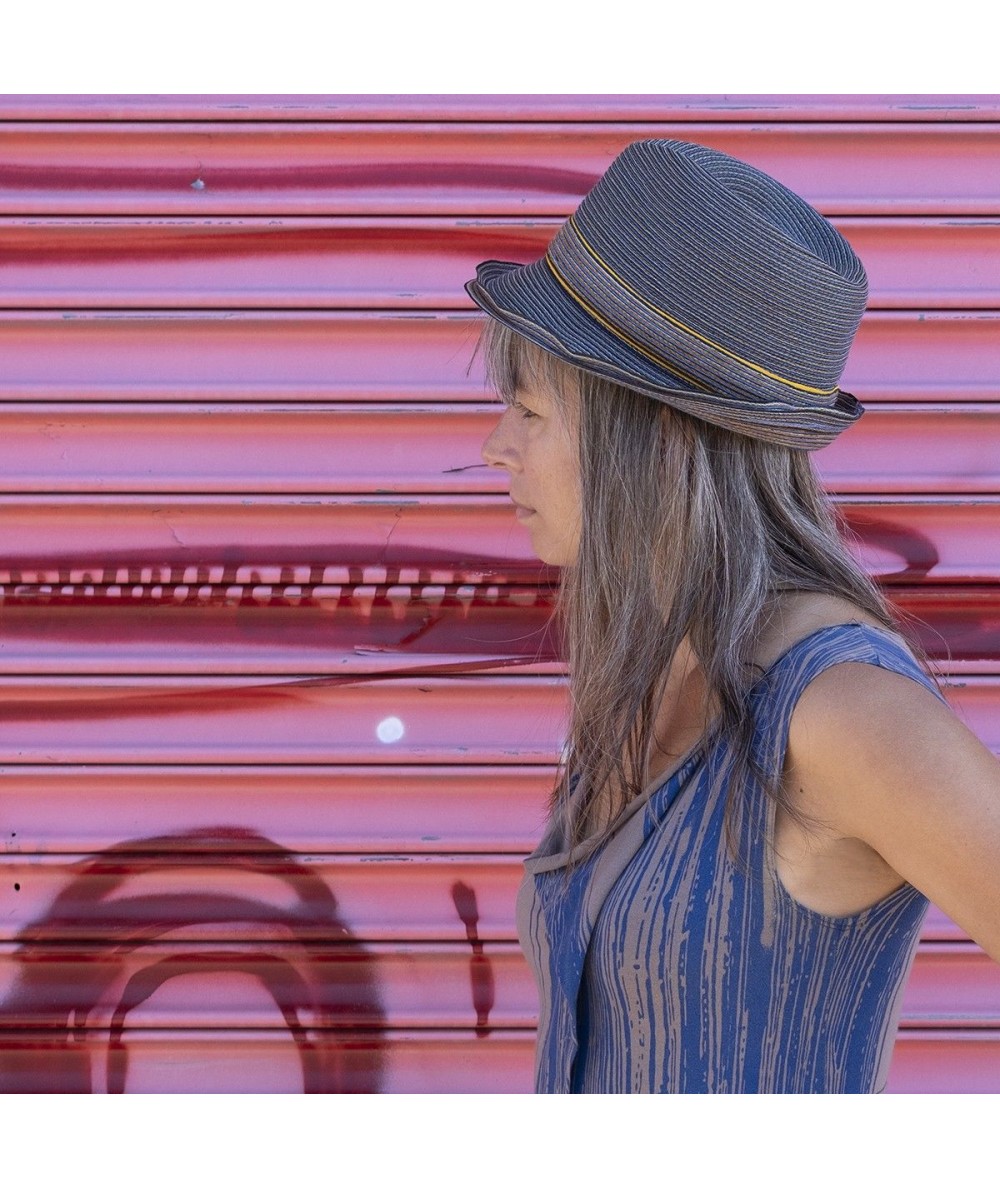 Color Stitch Fedora with Double Edge
