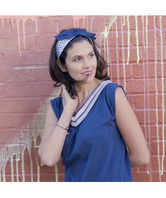 Floral Cotton Print Headband with Grosgrain Bow