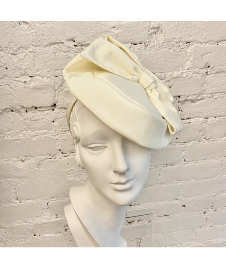 Ivory Bengaline with Bow Fascinator