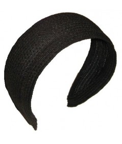 Black Straw Extra Wide Basic Headband