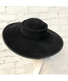 Black Dior-esque Wide Brim Hat