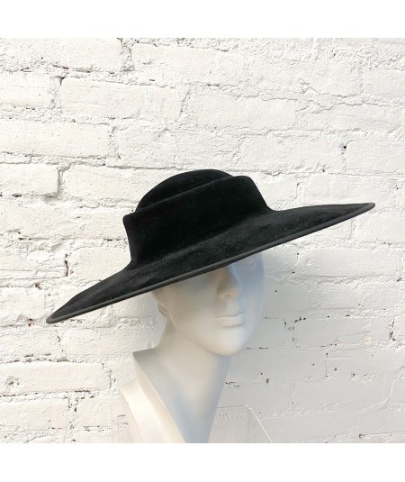 Black Dior-esque Wide Brim Hat