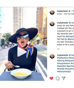 Myka Meiers wearing our Black Dior-esque Wide Brim Hat