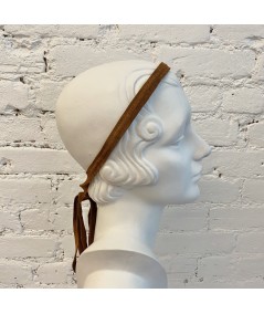 Peanut Suede Long Ties Headband