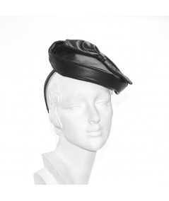 Black Leather Betty Headpiece Fascinator