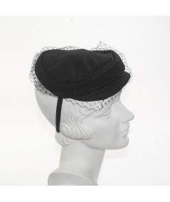 Twill Cap with Veiling Detail Fascinator