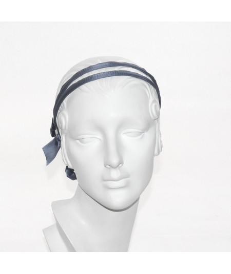 Pigeon Double Satin Headband with Bow Tie at Nape of Neck