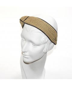 Straw and Grosgrain Side Turban Headband
