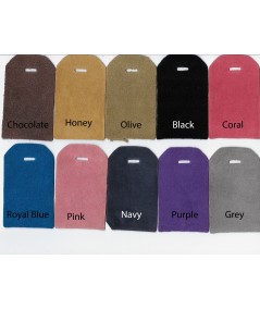Chocolate - Honey-  Olive - Black - Coral - Royal Blue - Pink - Navy - Purple - Grey Suede