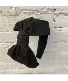 Black Denim Side Bow Headband