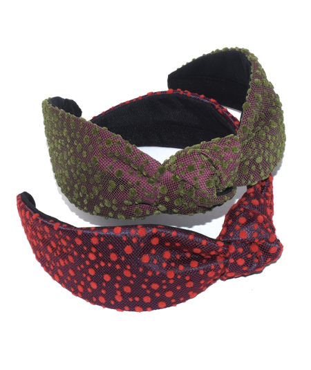 Olive & Fuchsia - Red  & Teal Two-Toned Harlow Headbands