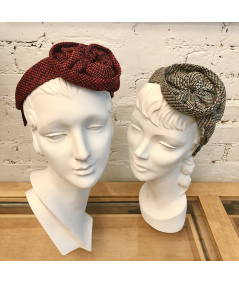 Lexington - Noho Tweed Headpiece with Handmade Rose