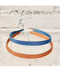 Orange - Cadet Blue Grosgrain Basic Headband