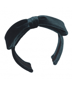 Teal Velvet Bow Headband