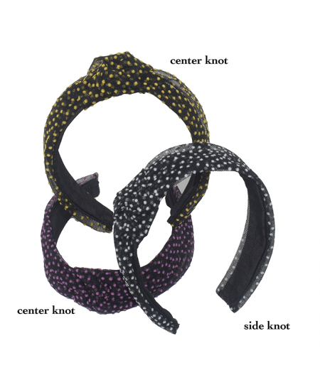French Dotted Tulle Chloe Headband Black with Yellow, Black with Pink - TLD7 Black with White