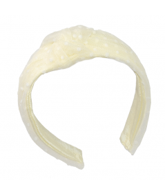 Ivory French Dotted Tulle Chloe Headband