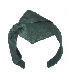 Green Herringbone Carolina Bow Headband