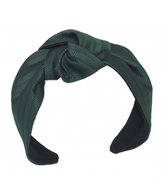 Green Herringbone Blair Turban Headband