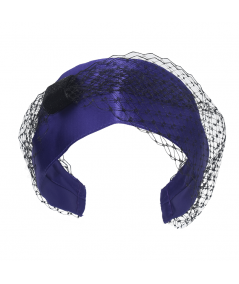 Purple Satin and Veiling Carousel Turban Headband