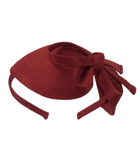 Red Cardinal Grosgrain Texture Marie Bow Headband