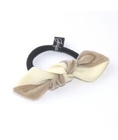 Cream with Earth Two-Tone Knot Ponytail Elastic
