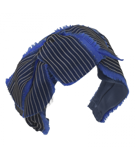Stripe Silk Chiffon Delacroix Frayed Tassel Headband