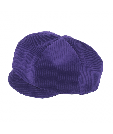 purple corduroy newsboy cap