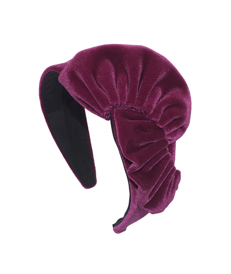 Raspberry Velvet Swirl Turban Headband