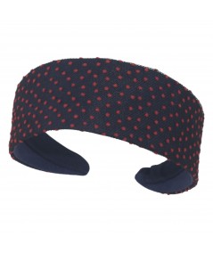 Navy with Red Dots Dotted Tulle Wide Headband