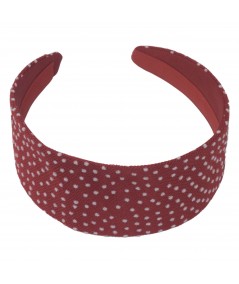 Red with White Dotted Tulle Wide Headband