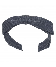 Blue Glitter Bow Headband