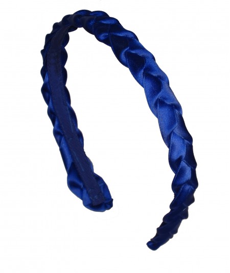 Royal Blue Satin Braided Headband