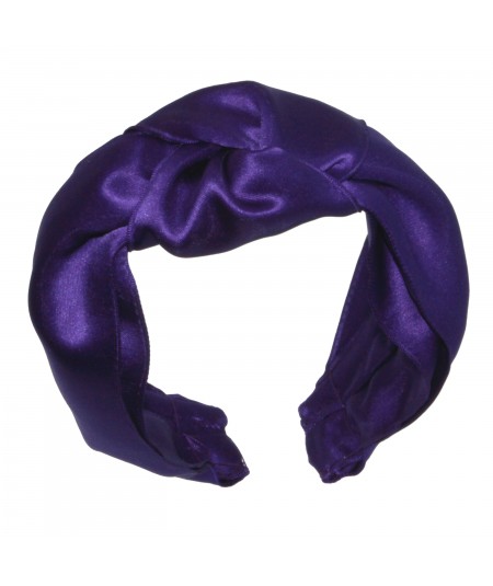 Purple Satin Turban Headband