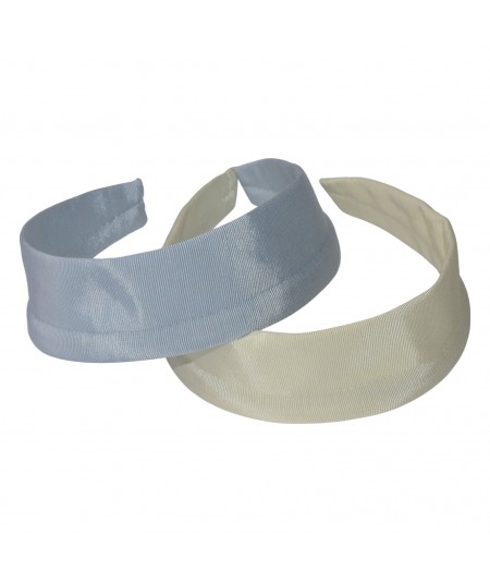 Pale Blue - Ivory Grosgrain Texture Medium Wide Headband