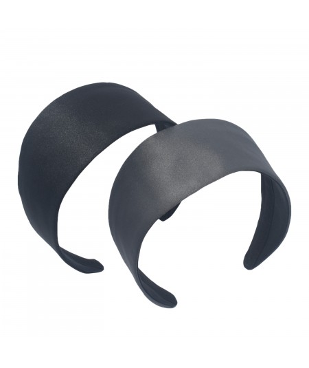 Black - Charcoal Satin Extra Wide Basic Headband