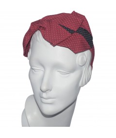 Two Toned Cotton Bow Headpiece Red Navy