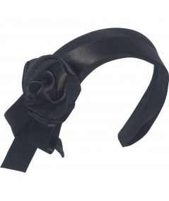 Black Handmade Rose Headpiece