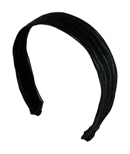 Black Metallic Braid Wide Headband