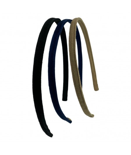 Black - Marine - Wheat Linen Skinny Headband