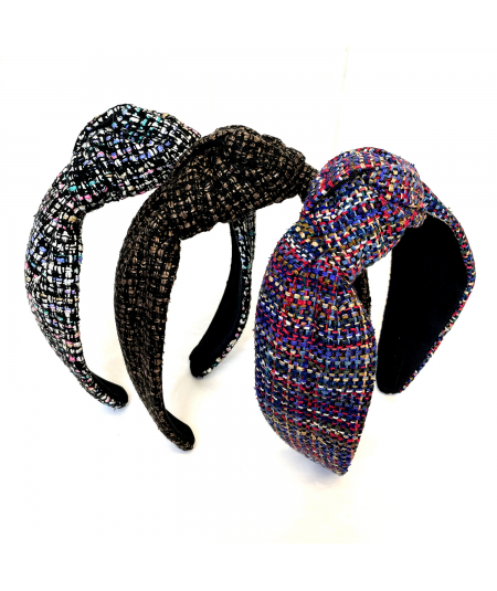 Bloomington - Armadillo - Tucumcari Silk Tweed Blair Center Turban Headband