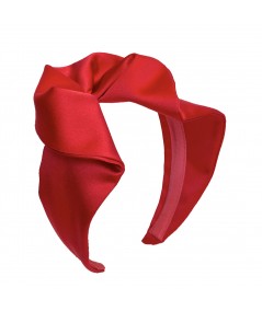 Red Satin Side Flower Extra Wide Headband